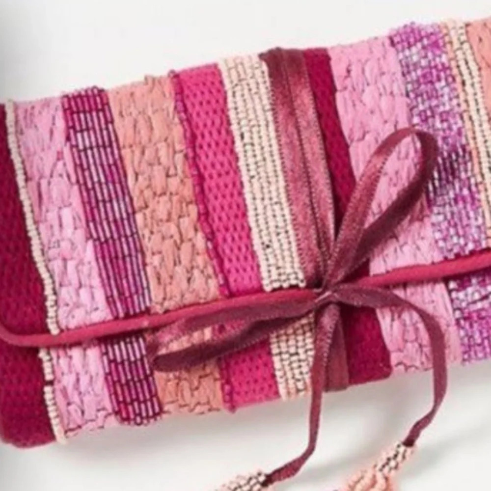 Anthropologie Pink Embellished Danica Jewelry Pouch - Picture 3 of 4